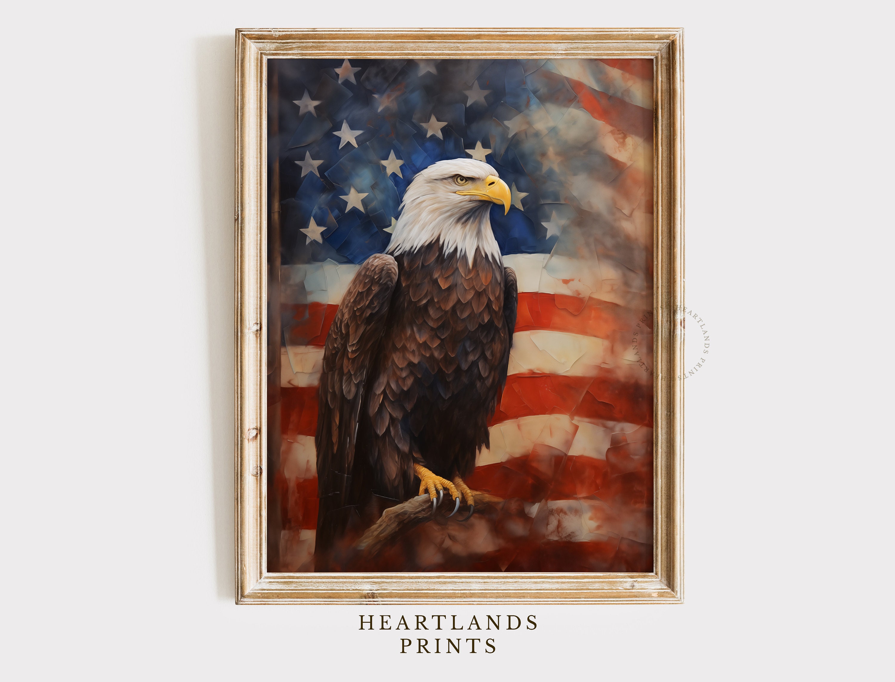 Printable 4th of July Art Set, Independence Day American Flag Painting ...
