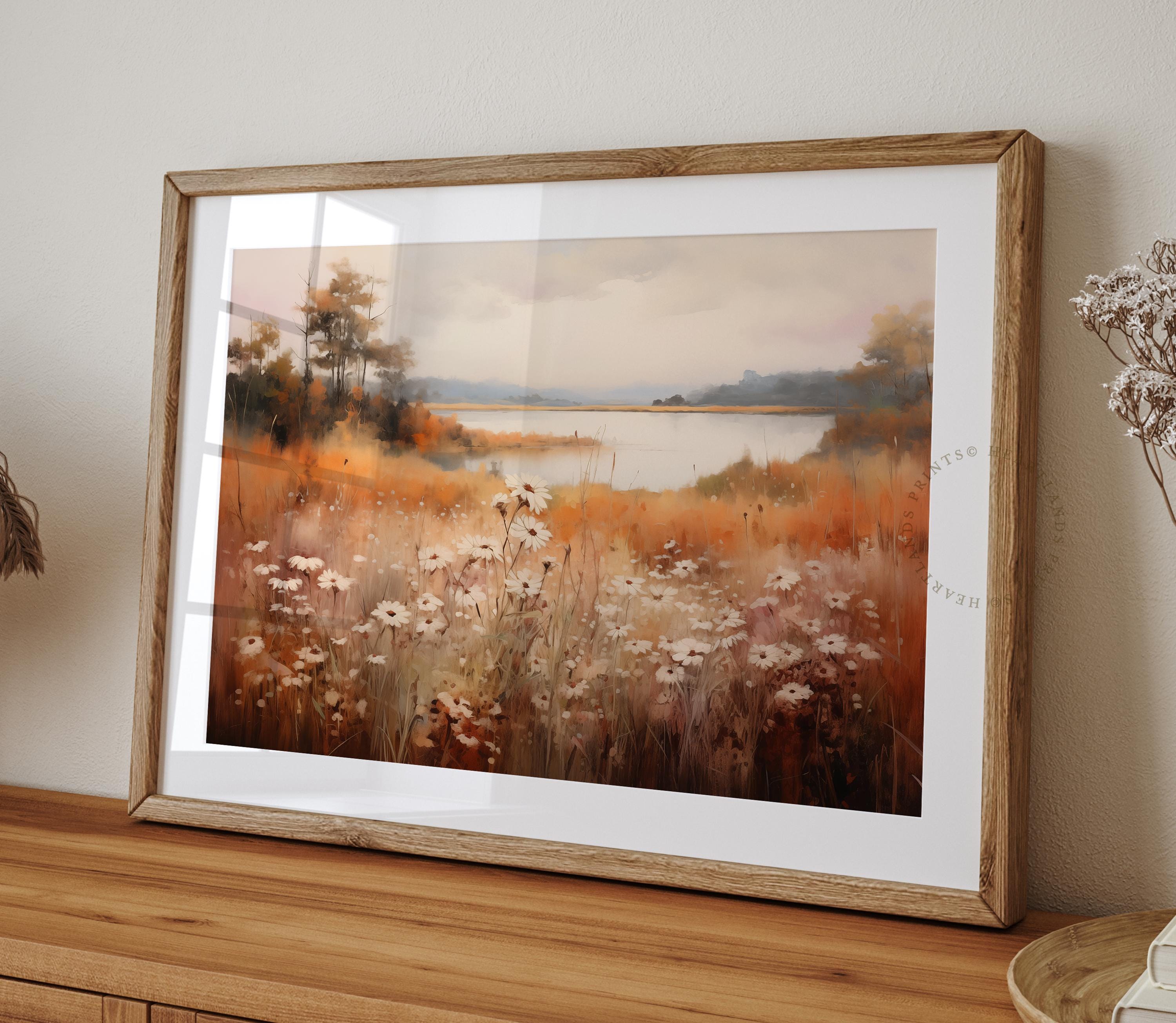 Fall Wildflower Art Print, Vintage Fall Wall Art Autumn Meadow ...