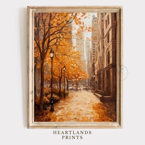 Chicago Sidewalk Herbst Kunstdruck, Herbst Wand Kunst Urlaub Dekor, Herbst Chicago City druckbare, Vintage Stadt digitale Chicago Poster Malerei