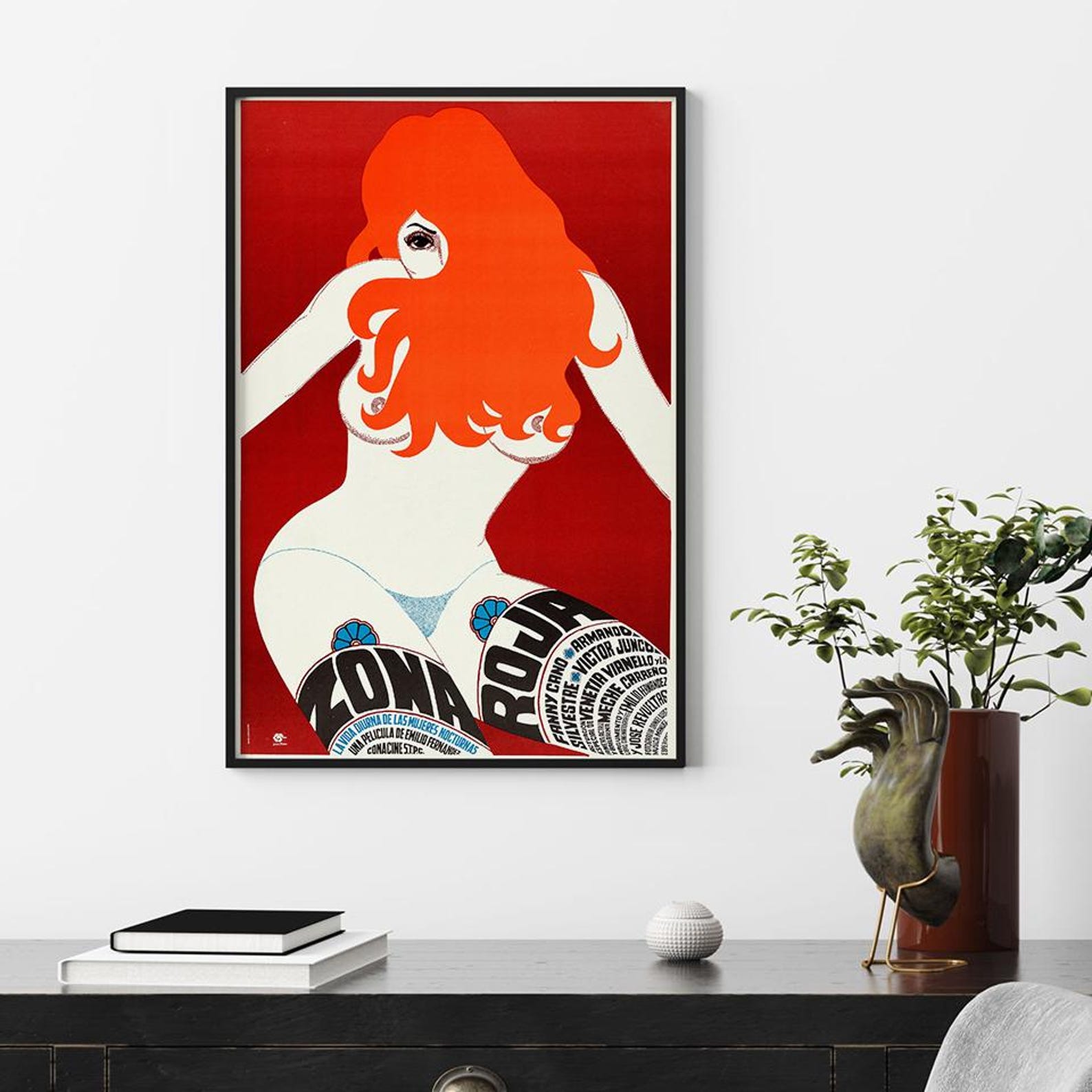 1976 PINK ZONE MEXICO VINTAGE ADULT FILM MOVIE POSTER PRINT 54x36