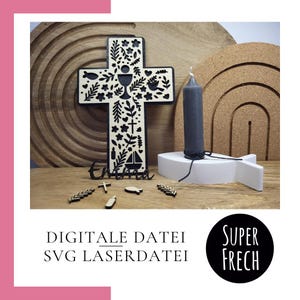 Fichier traceur croix, fichier laser communion, motifs chrétiens, SVG, PNG, DXF, conception de carte, fichier laser, cadeau de communion,