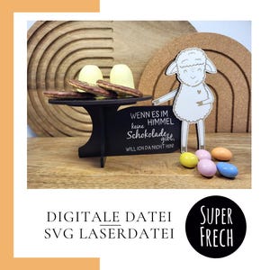 Teller Laserdatei Ostern | Teller für Muffin + Kekse | Schaf Basteln & Osterdekoration | SVG zum Basteln mit Kindern | Deko Osterfrühstück