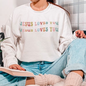 Retro Christian Sweatshirt | Christian Crewneck, Christian Gifts, Faith Sweat Shirt, Religious Sweatshirt, Jesus Love Shirt, Church Sweater