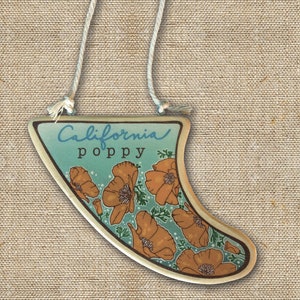 Ornament - Molokai Palm Tree Surfboard - Raw Wood Maple Ornament - Molokai Palm Tree Surfboard - Raw Wood Maple