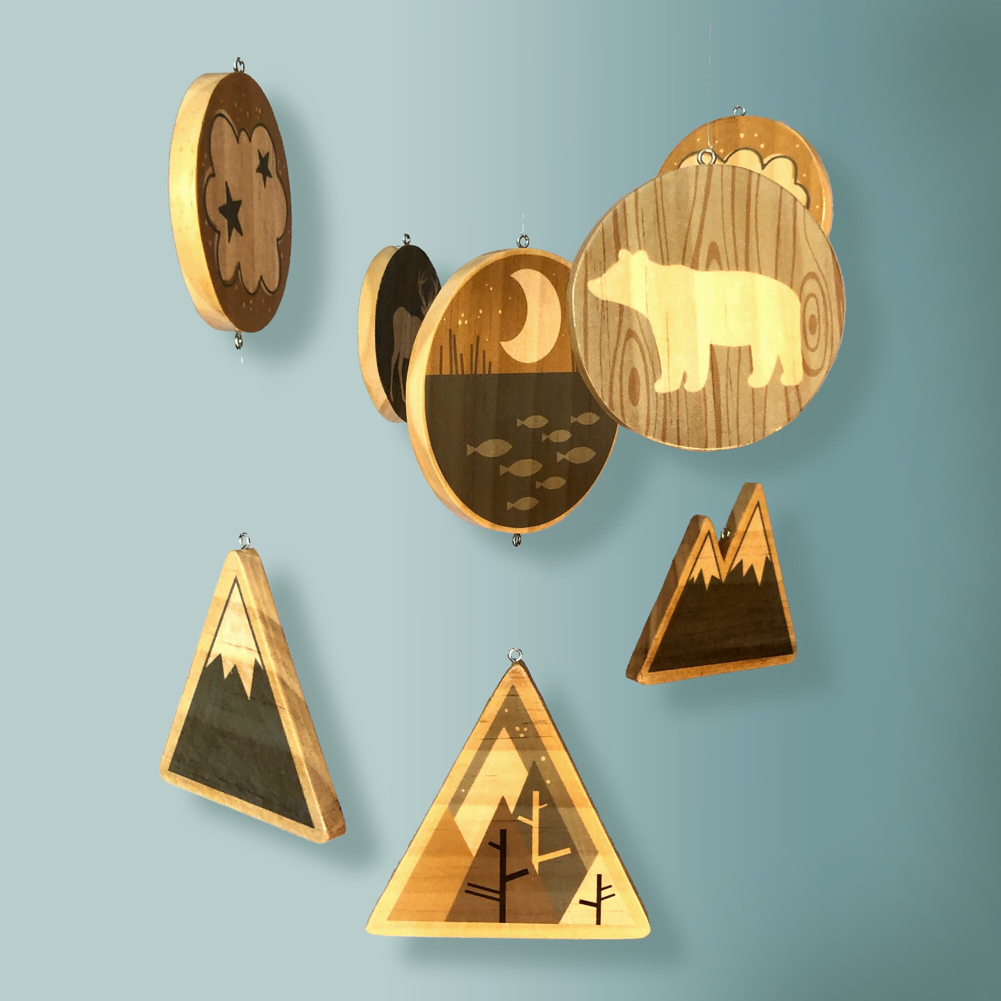 BABY CRIB MOBILE for a Rustic Woodland Mountain Themed Baby Etsy