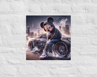 Poster Voiture Mickey Mouse