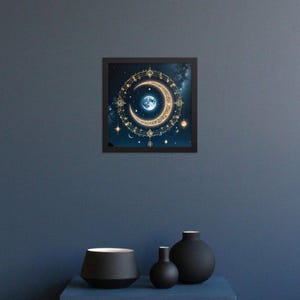 Celestial Harmony: Lunar Dreams Framed Wall Art