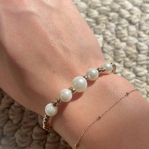Preppy Gold Pearl Bead Bracelet