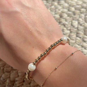 Preppy Spring gouden armband met parelkralen
