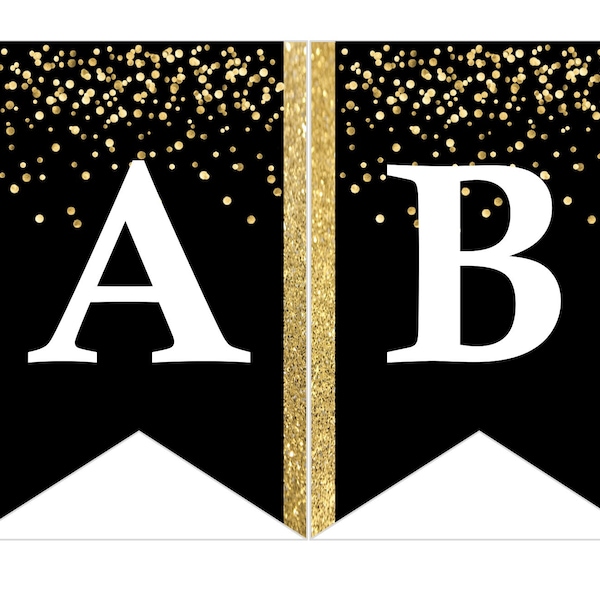 Black Background Gold Letters - Etsy