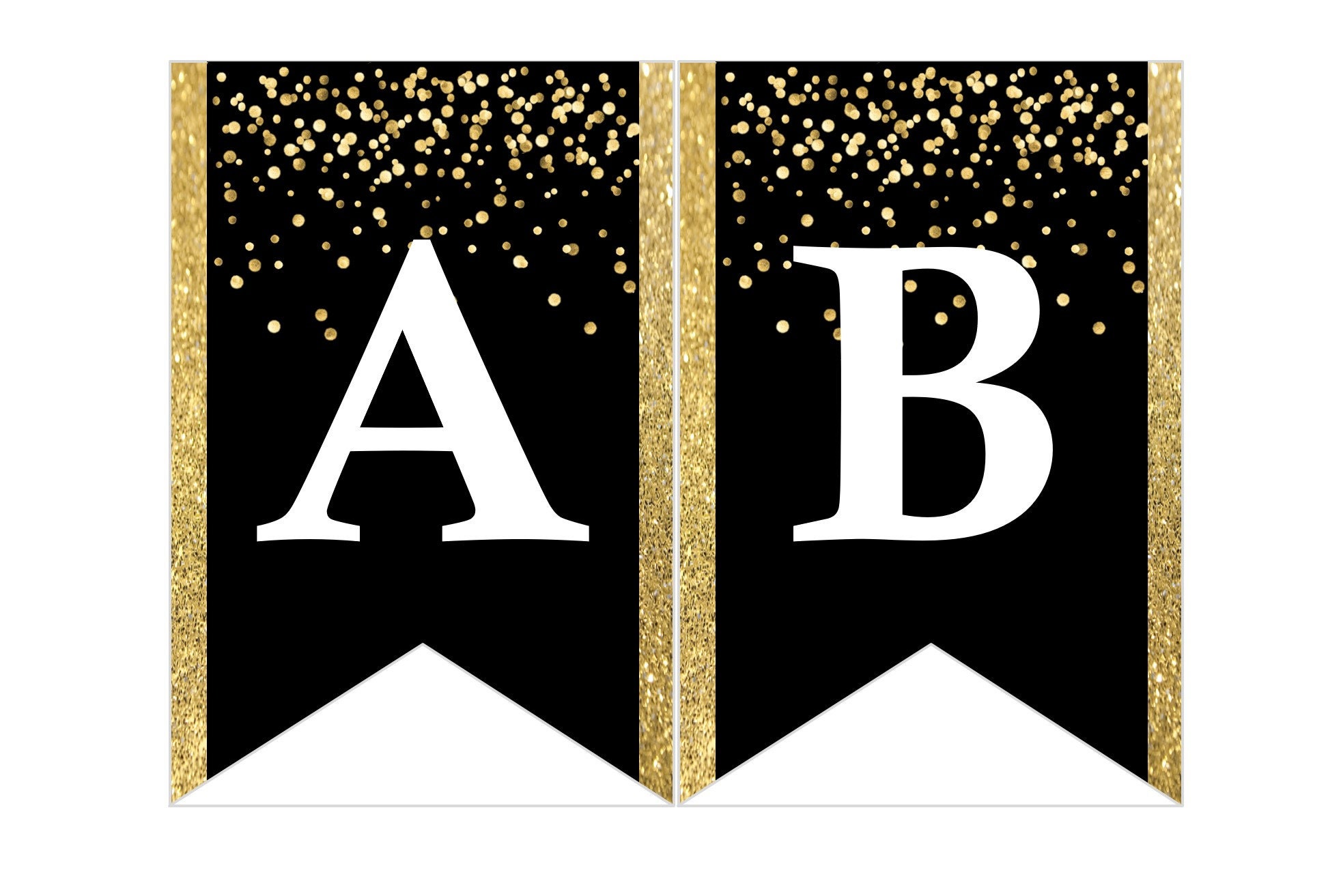 instant download printable digital party bunting banner white etsy