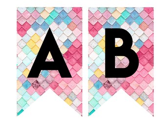 すぐにダウンロードできる印刷可能なデジタルパーティーバンティングバナー、ピンクのパターンの背景に黒い文字