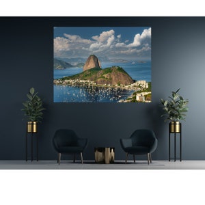 Brasilien Landschaft, Zuckerhut, Brasilien Druck, Bergdruck, Reisefotografie, Copacabana, Hauskunst, Brasilien Wandkunst