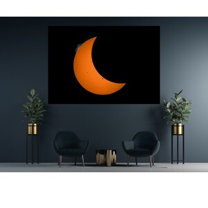American Eclipse Art Print, Telescope Photo, Sunspots Photo, Astrophotography Print, Solar Eclipse Photo, Astrophotography Wall Art, Space