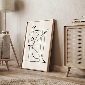Minimalistischer Kunstdruck: Abstrakte Zeichnung (Digital Download)