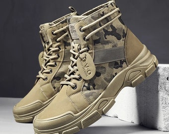 Militaire Stiefel Für Männer Camouflage Wüste Stiefel High-top Turnschuhe Nicht-s