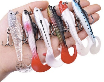 DeluxeTackles: 6PCS Lead Jig Wobblers Artificial Baits Fishing Tackle Soft Silicone Bait For Sea Bass Spoon Pike Carp Fishing Lures Swimbait