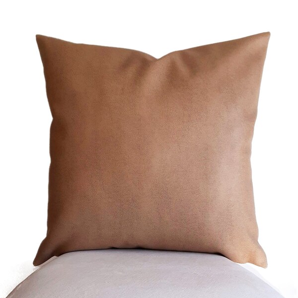 Faux Leather Pillow - Etsy