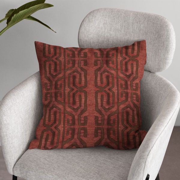 Red Geometric Pillow Etsy