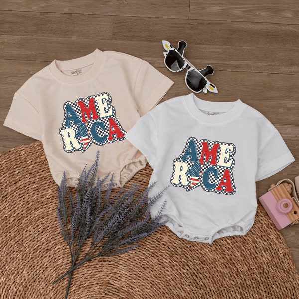 July 4th Baby Outfit, Made in The Usa Baby Romper, USA baby outfit, Patriotic Baby Clothes, Memorial Day Baby Bodysuit, Independence day