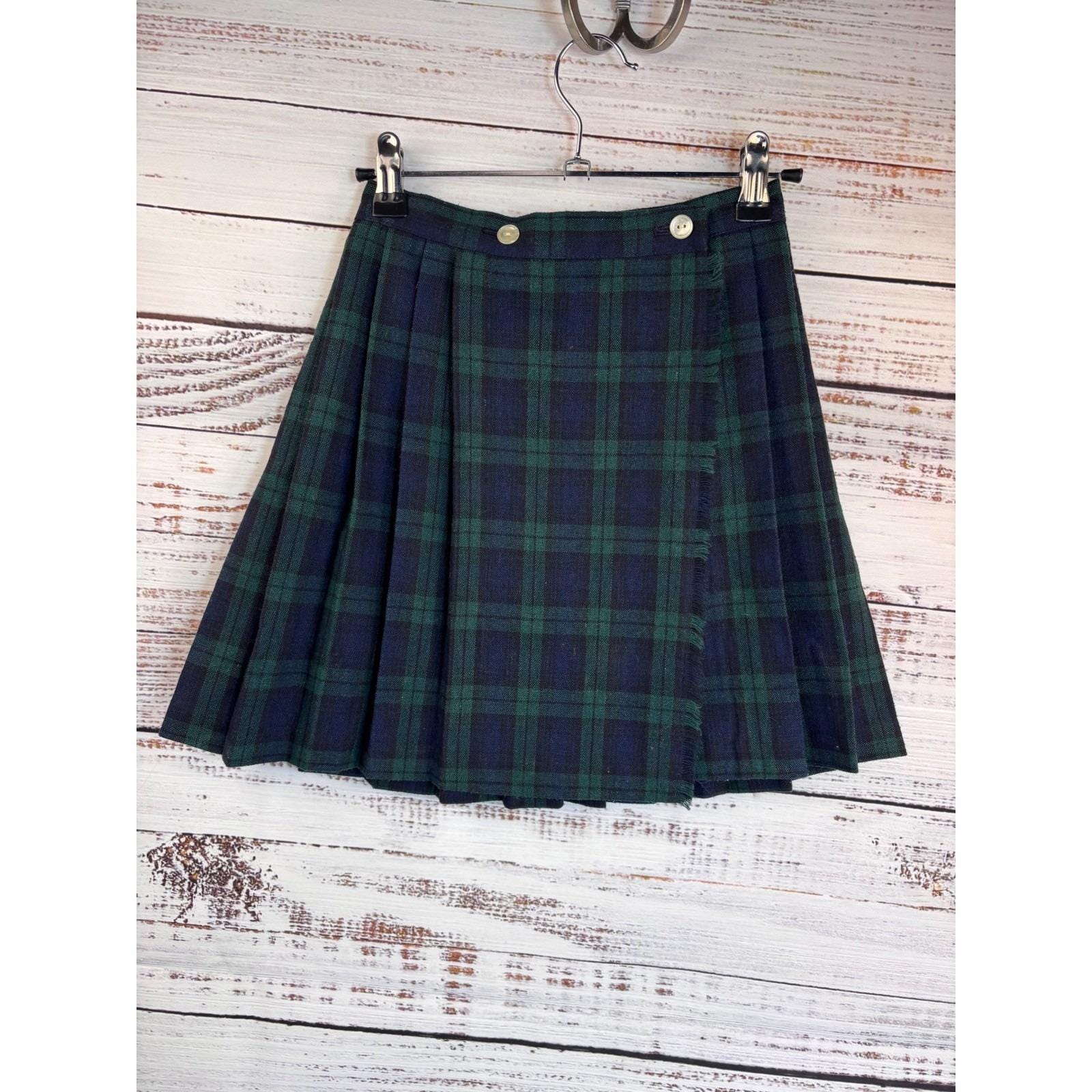 Blue and Green Plaid Skirt - Etsy display picture 1