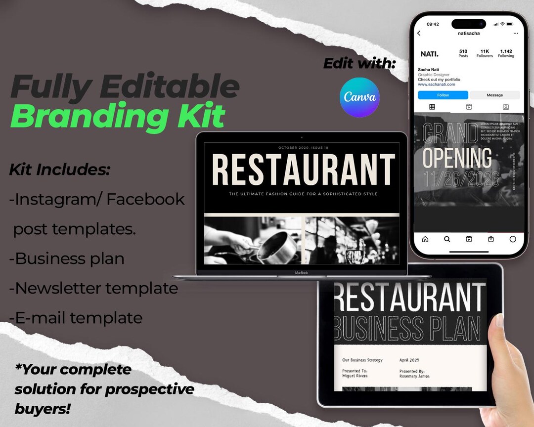 Editable Branding Kit, Brand Guidelines Canva Template, Full Business ...