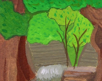 Forest Stream-origineel schilderij