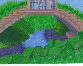 Over de rivier - origineel schilderij