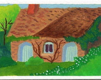 Forest Cottage - Oryginalny obraz