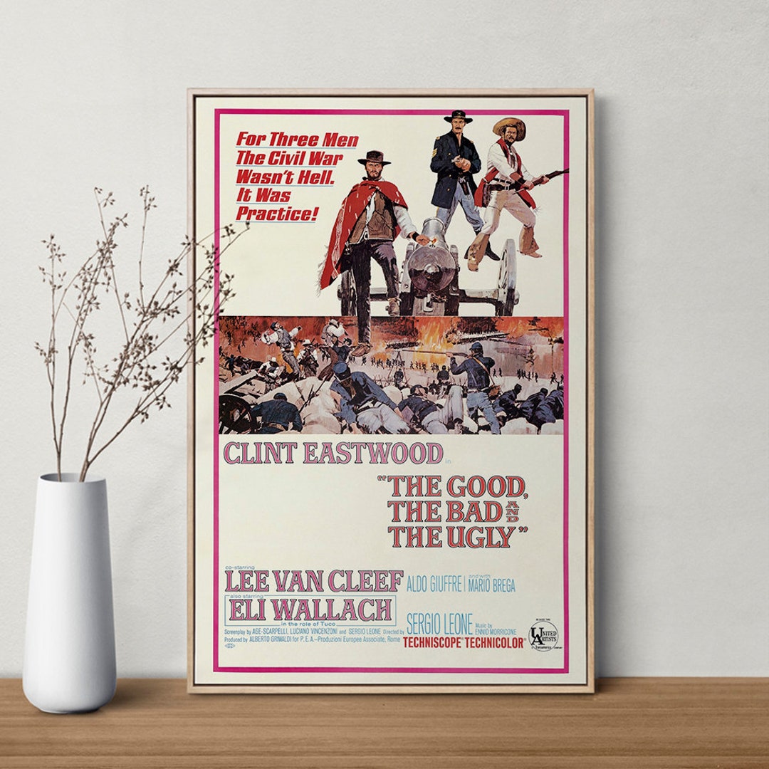The Good the Bad and the Ugly Retro Movie Poster, Movie Wall Art ...