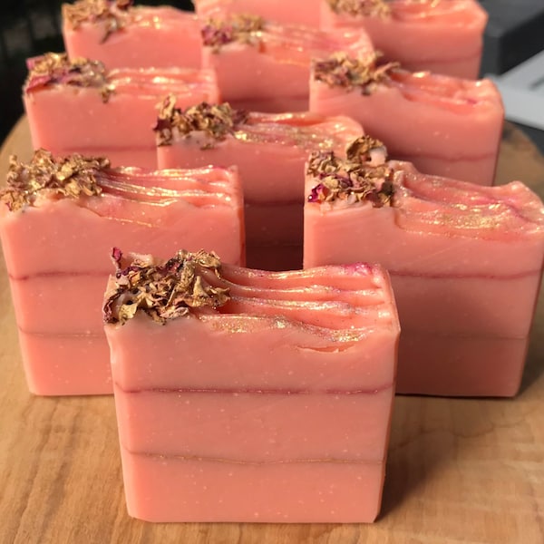 CHAMPAGNE MIMOSA SOAP | Rose Gold Soap | Artisan Soap | Orange Juice Champagne Soap |