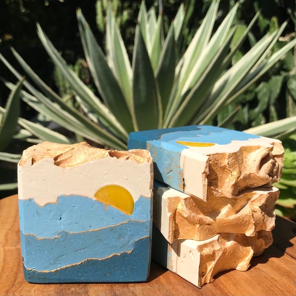 ALOHA WAIKIKI SOAP | Plumeria Soap | Tiare Flower Soap | Sugar Cane Soap | Hawaiian Soap | Artisan Soap | Sunrise Soap | Sunset Soap