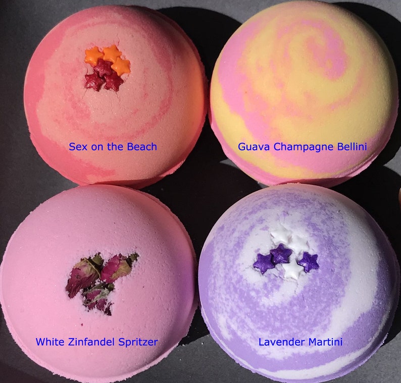 Large Bath Bombs COCKTAIL Bath Bomb You Choose the Scent Bath Bomb Fizzy Bath Bombs Tropical Cocktail Collection image 4