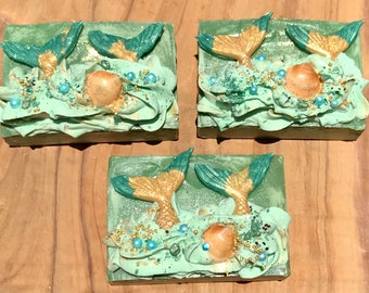 MERMAID TAILS Artisan SOAP | Mermaid Soap | Ocean Soap | Beach Soap | Sea Shell Soap