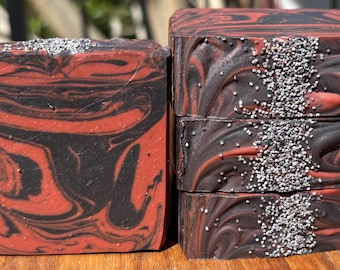 DRAGONS BLOOD SOAP | Resin | Incense | Red & Black | Halloween | Patchouli Amber | Self Care Gifts