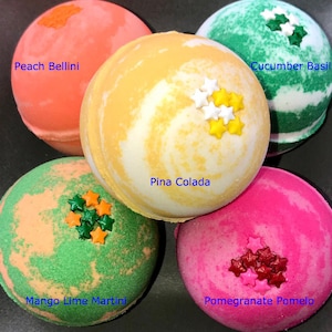 Large Bath Bombs COCKTAIL Bath Bomb You Choose the Scent Bath Bomb Fizzy Bath Bombs Tropical Cocktail Collection image 3