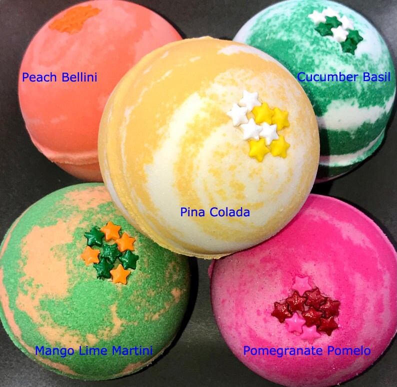 Large Bath Bombs COCKTAIL Bath Bomb You Choose the Scent Bath Bomb Fizzy Bath Bombs Tropical Cocktail Collection image 3