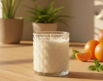 Tuscan Fields | Coconut Apricot Wax Candle | Glass Jar | Gift | Gifts