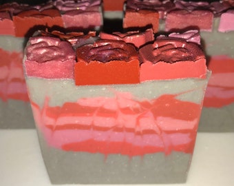 RED ROSE SOAP | Dusty Rose Wild Rose | Pink Rose Gold Soap