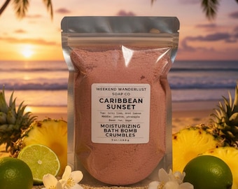Caribbean Sunset BATH BOMB Crumbles | Tropical Bath Fizzies | Fizzy Bath Bombs | Gifts