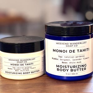 MONOI de Tahiti BODY BUTTER | Best Selling Body Cream Moisturizer | Monoi Butter | Natural, Paraben-free, no color added | Tiare Flowers
