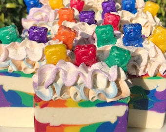 GUMMY BEAR SOAP | Tropical Rainbow Swirl Soap