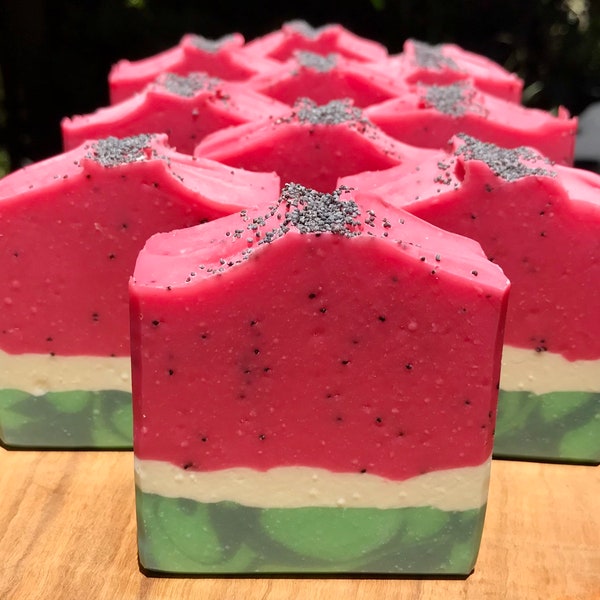 WATERMELON SUGAR SOAP | Watermelon Candy Soap | Watermelon Soap | Summer Soap | Exfoliating Soap | Artisan Soap