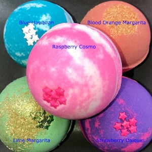 Large Bath Bombs COCKTAIL Bath Bomb You Choose the Scent Bath Bomb Fizzy Bath Bombs Tropical Cocktail Collection image 1