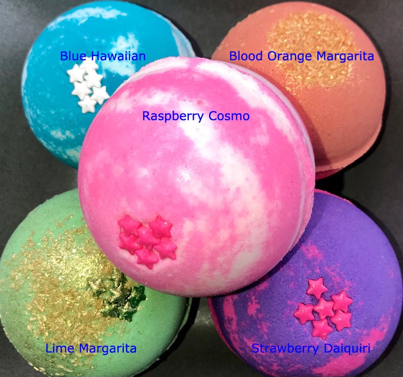 Large Bath Bombs COCKTAIL Bath Bomb You Choose the Scent Bath Bomb Fizzy Bath Bombs Tropical Cocktail Collection image 1