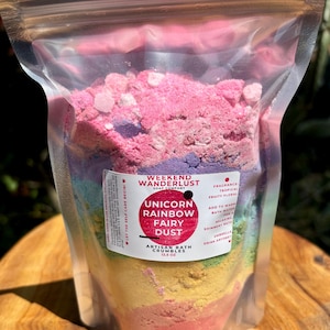 UNICORN RAINBOW Fairy Dust Bath Crumbles - Bath Fizzies - Bath Bombs -12.5oz