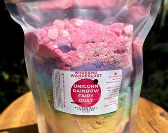 UNICORN RAINBOW Fairy Dust Bath Crumbles - Bath Fizzies - Bath Bombs -12.5oz