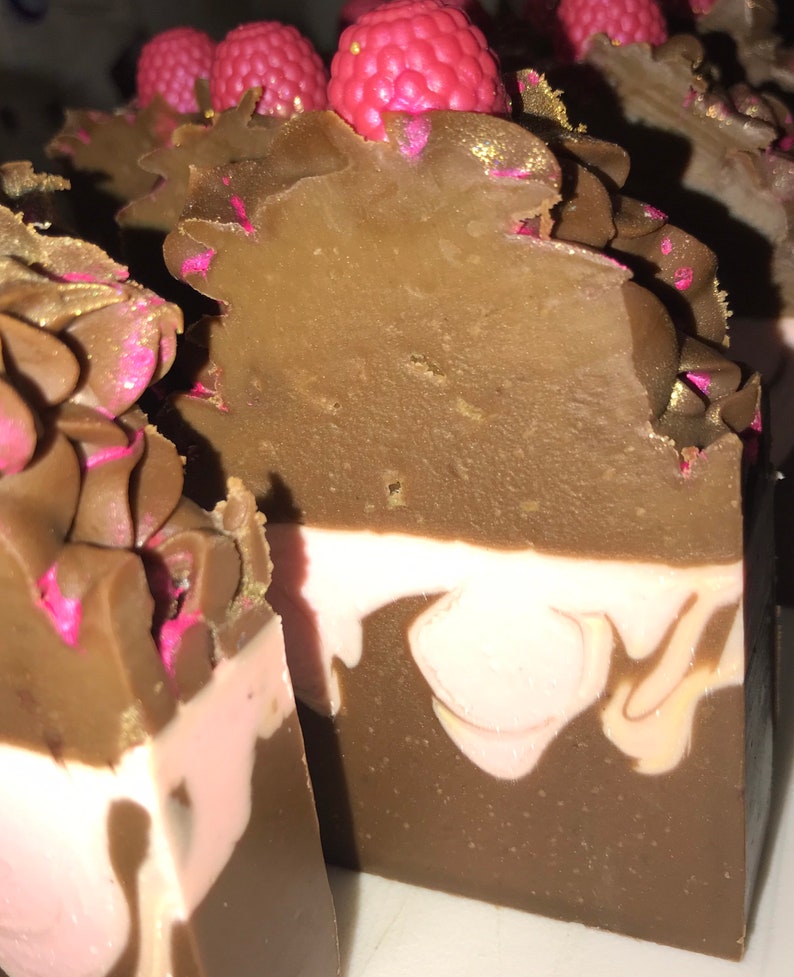 Raspberry Chocolate Truffle Artisan Soap DELICIOUS DESSERT SERIES image 5