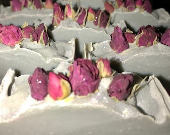 PINK ROSE BUD Soap | Artisan Floral | Red Rose Buds |