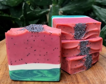 WATERMELON SUGAR SOAP | Watermelon Candy Soap | Watermelon Soap | Summer Soap | Exfoliating Soap | Artisan Soap